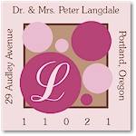 Name Doodles - Square Address Labels/Stickers (Wildwood Pink)